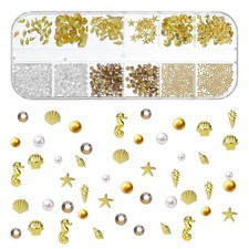 3D Summer Nail Charms Seashell Beach Nail Charms Gold Cute Ocean Nails Charm picture