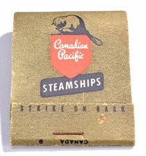 VINTAGE CANADIAN PACIFIC STEAMSHIPS - BOAT - SHIP ADVERTISING MATCHBOOK picture
