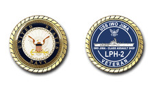 USS Iwo Jima LPH-2 Silhouette Veteran Challenge Coin picture