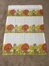 Vintage Penny's Groovy Mod Mushroom Orange Kitchen Curtain Panel ONLY 1 PANEL picture