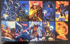 1994 Marvel Masterpieces Masterprints Jumbo 6.5x10 Card Complete 10 card Set picture