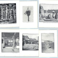 6 LOT 1904 Zuni Pueblo Indian BAE Prints Plates Silversmith Idols Pottery Art picture