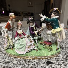 Large Antique German Scheibe Alshach Porcelain Figural Group 