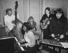 Jazz musicians Mary Lou Williams, piano, Vivien Garry, bass fiddle Old Photo picture