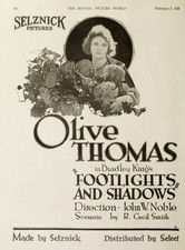 OLIVE THOMAS - Early Movie Star 1920 Movie Magazine Ad - 5 x 7 in Reprint picture