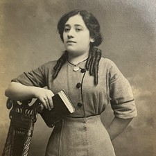 Vintage RPPC Real Photograph Postcard Beautiful Young Woman Book Philadelphia PA picture
