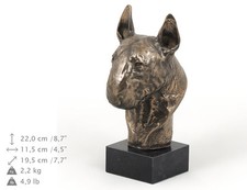 Bull Terrier, dog bust marble statue, ArtDog Limited Edition, USA picture