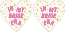 StickerTalk In My Bride Era Pink Heart Vinyl Sticker, 3 inches x 3 inches picture