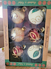 Boxed Set of 6 Vitbis Handmade Poland Glass Ornaments picture