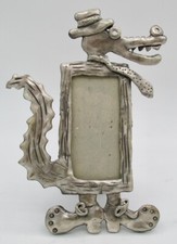 Ashleigh Manor CROCODILE Pewter Folk Frame By Ruth Reynolds Darby picture