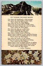 Poem Postcard - Out Where the West Begins - Arthur Chapman - Mt. Holly Cross picture