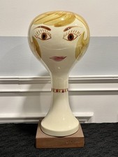 Vtg Stangl Pottery Wig Hat Stand Blonde Mannequin Head 15