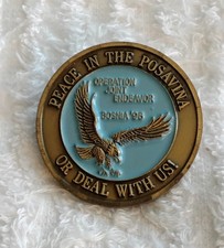 AUTHENTIC 1st BDE, 3AD 1996 JOINT ENDEAVOR POSAVINA BOSNIA RARE CHALLENGE COIN picture