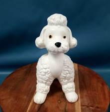 VTG MCM White Poodle Ceramic Planter Diamond Ceramics Japan #124M picture