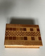 Vintage New Zealand Sovereign Woodware Handcrafted Box 20 Timbers 6 X 4 Inches picture