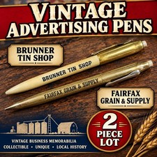 VTG Fairfax MN Grain & Supply + Brunner Tin Shop Advertising Pens 2 Pc Lot picture