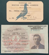 1937 Pigeon Racing Membership Boston and 1930 Immigrant ID Card Lot of 2 Scot picture