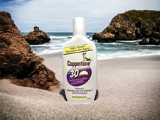 Vtg Coppertone SPF 30 Sunblock Lotion Waterproof w/Aloe Vitamin E (For Display) picture