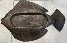 Winston Cajuste Haiti,  Fish Shaped Metal Platter, Hand Made Folk Art picture
