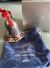 Towle Silversmiths Christmas Bell 2005 Poinsettia Musical Bell 25th Anniversary  picture