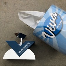 Original 2007 Viagra Pfizer Brand Promo Lotion Dispenser (Empty) & Tissue Box picture