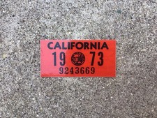 1973 - CALIFORNIA LICENSE PLATE - YEAR REGISTRATION STICKER - NOS picture