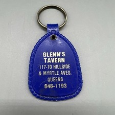 Vintage NYC Queens NY Glenn's Tavern Advertising Keychain Friendly People picture