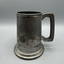 Vintage Elyte English Pewter Tankard Mug Glass Bottom Made in England Hallmarked picture