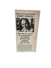 1967 Earl Gillespie NFL Sports Announcer Broadcasting Career Vintage Print Ad picture