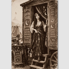 Circus Fortune Teller Vintage Photo Print Oddity Psychic Preformer Odd Sideshow picture