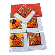 American Greetings Paper Halloween Napkins Mixed Lot of 7 Vintage NOS Sealed picture