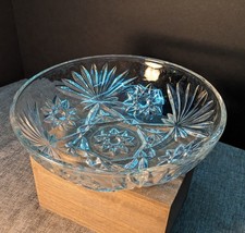 Vintage Anchor Hocking EAPC Prescut Star Glass Bowl 7” X 2” Berry Server  picture