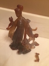 Vintage Brown Jade Maiden in a Beautiful Draped Gown 6