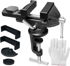 2.7 Inch Portable Bench Vise, 360° Swivel Clamp-On Table Vise picture