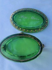 EAPGGreen Glass PEN MAR Souvenir Trinket Dish picture