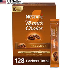 NESCAFÉ Taster's Choice, Instant Coffee Packets, 16 Count (Pack of 8), Black picture