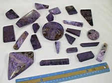 23-pcs. 1230 gr. collection natural Russian Siberian CHAROITE picture