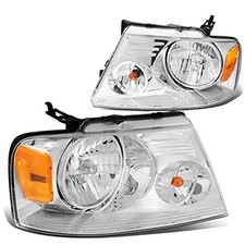 HL-OH-F1504-CH-AM Chrome Amber Headlights Replacement for 04-08 F150/06-08 Mark picture