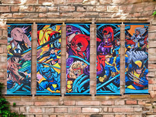X-Men Wall Scroll Poster Art | Cyclops, Gambit, Magneto, Rogue, Storm, Wolverine picture