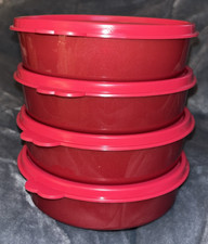Tupperware LIMITED EDITION 4- 1  1/2 Cup Set Glitter Sparkle Cranberry Red  NEW picture