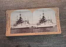 Antique Keystone Stereoview Photo Card Pictures USS New York War Ship Circa 1899 picture