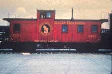 Great Northern Railroad Caboose #X231 - 35mm Photo Slide picture