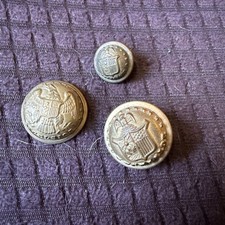 Civil War NY State Militia & US General Service Buttons 3pc Lot Scovill Old picture