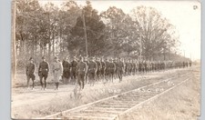 1ST BATTALION MARCHING fort niagara ny c1910 postcard new york real photo rppc picture