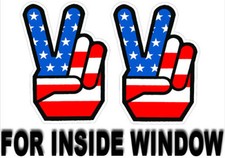 1960's Peace Sign Stickers, INSIDE GLASS / WINDOW, Retro Vintage Hippie Decal picture