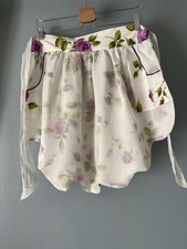 Vintage Floral Half Apron Reversible  picture