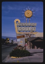 Delta Colorado Westways Court Motel Sign 1960s No Vacancy TV Sunburst picture