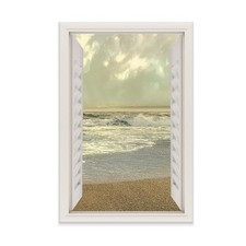 Renditions Gallery Open Window View Beach Before Storm I Gallery Wrapped Canvas picture