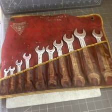 INDESTRO Vintage 10pc Metric Open Wrench Set No. 941 6-26mm USA picture