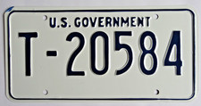 Vintage U.S. Government License Plate Blue/White Treasury NOS Unissued Retired picture